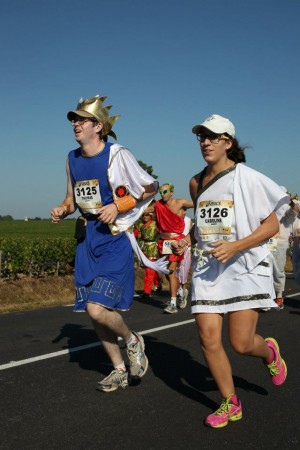 Caro et Tom au marathon du Médoc